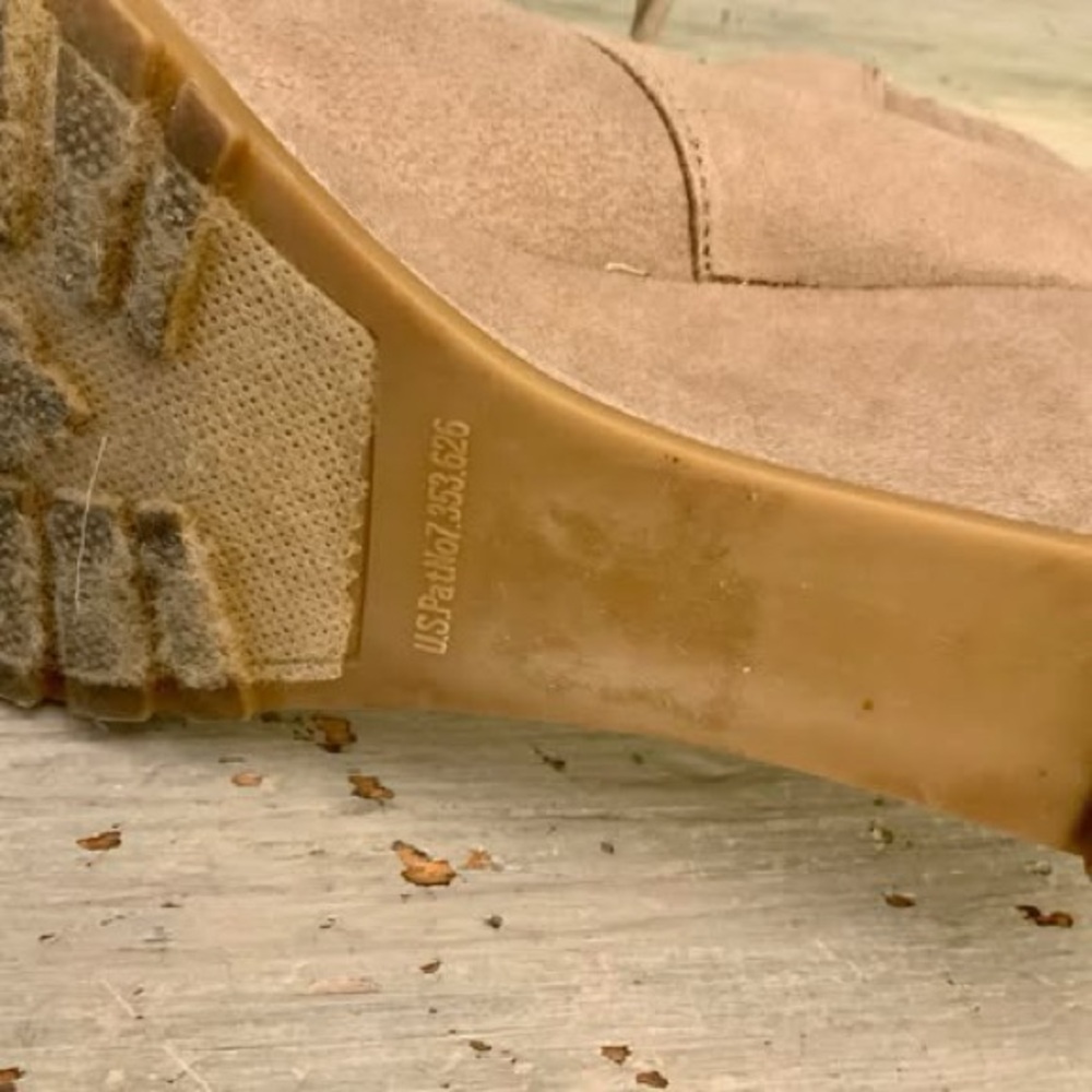 Rampage Faux Suede Leather Wedge Ankle Booties Size 8 Tan Lace Up Good Condition - Picture 7 of 7